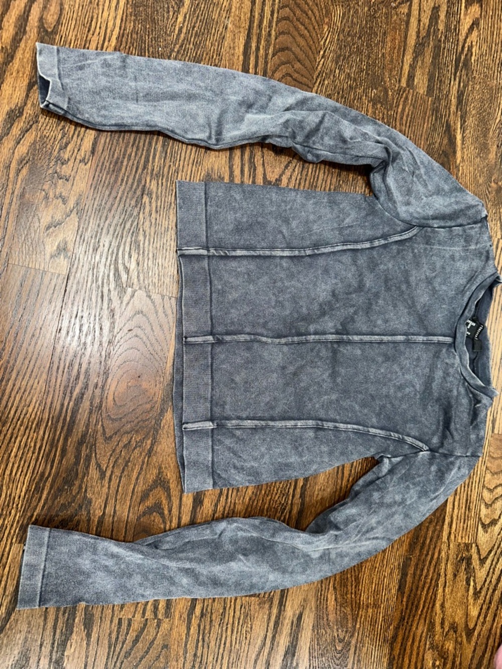Forever 21 Washed Navy Gray Long Sleeve Pullover